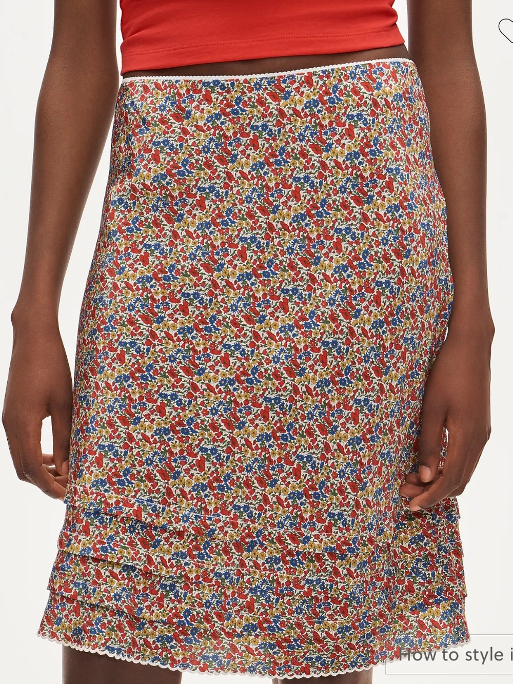 NWOT J Crew Liberty London Print Ruffle Trim Skirt